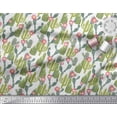thumbnail image 2 of Soimoi White Polyester Crepe Fabric Flower & Cactus Tree Print Sewing Fabric BTY 52 Inch Wide, 2 of 3