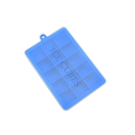 Home Ice Cube Tray Molds with Lid Silicone Reusable Squared Cubes Cream Moulds Removable Freezer Maker Kitchen Making Dark Blue