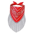 thumbnail image 4 of TISHITA Écharpe Femme Légère Turban Enveloppe Tête Écharpe Carrée à Franges pour l'Été Rouge, 4 of 7