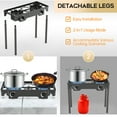 thumbnail image 3 of LNOW Gas Cooker Outdoor Propane Camping Stove with Wind Panel Picnic Stove Stand BBQ Grill Portable 150000 BTU Gas Stove 2 Burner for Camping, 3 of 11