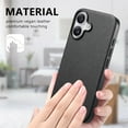 thumbnail image 3 of Case Designed for iPhone 16, Fabric Texture Back +TPU Frame, Luxury Ultra Slim Shockproof Drop Protective Lightweight Anti-Slip Anti-Scratch Back Case Cover for iPhone 16, Black, 3 of 9