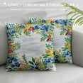 thumbnail image 3 of BCIIG  Flowers Throw Pillow Cushion Cover, Romantic Watercolor Effect Floral Wreath Design with Spring Flowers Arrangement, Decorative Square Accent Pillow Case, 24" X 24", Green Blue, 3 of 5
