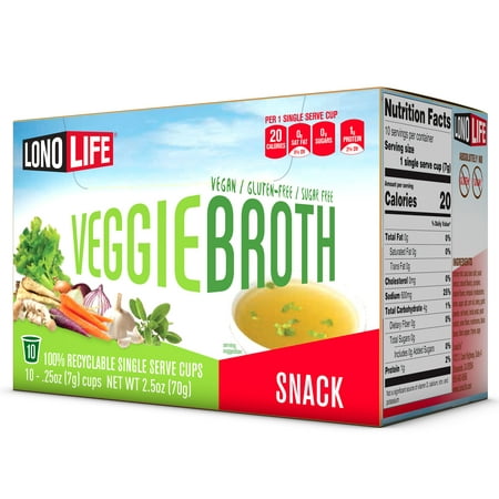 Veggie Stock - LonoLife Veggie Broth Snack, Single Serve Cups, 10 Count
