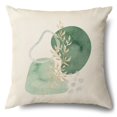 thumbnail image 1 of Funda de almohada decorativa de lino de estilo Simple, funda de cojín de hoja verde, decoración del hogar, sala de estar, sofá, 60x60, 50x50, 45x45, 1 of 4