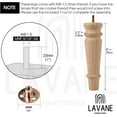 thumbnail image 4 of LAVANE 8 inch / 20cm Unfinished Wooden Furniture Legs, 4PCS Soild Wood Turned Spindle Replacement Bun Feet with Pre-Drilled M8 Inch Bolt & Mounting Plate for Sofa Couch Chair Ottoman, 4 of 6