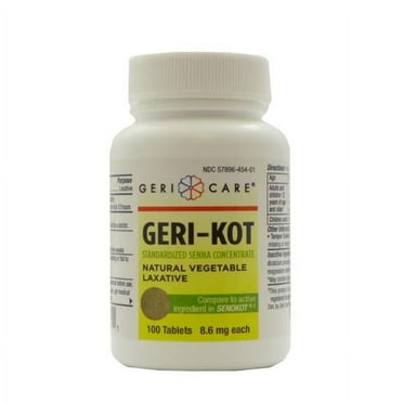 Geri-Care Geri-Kot Natural Senna 8.6mg Laxative 100/Bottle