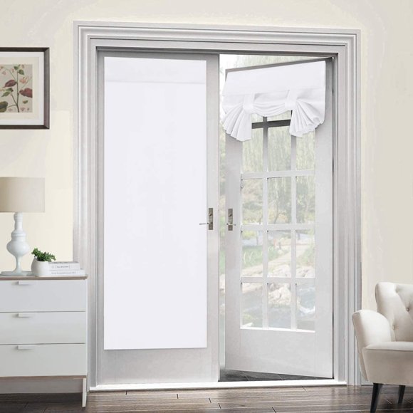 1 Panel Blackout Door Curtains Privacy French Door Curtains, Room Darkening Curtains for Glass Door, Thermal Insulated Tie Up Shades Window Curtains for Bedroom Blackout French Door Window Curtains
