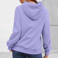 thumbnail image 4 of Womens Solid Trendy Hoodies Fall Casual Long Sleeve Hooded Sweatshirts Loose Comfy Trendy Pullover Tops with Pockets, 4 of 5