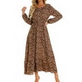 thumbnail image 2 of Xuniizn Floral Dress for Women, Long Sleeve Square Neck Fall Maxi Dress, Soft Thin Comfy Elegant Wedding Guest Dress, 2 of 6
