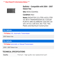 thumbnail image 2 of Radiator - Compatible with 2004 - 2007 Saturn Vue 2005 2006, 2 of 2