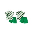 thumbnail image 2 of BemeyourBBs Toddler Baby Boys Golf Outfit Cute Infant Boy Summer Clothes Lapel Short Sleeve Button Down Golf Court Print Shirt and Solid Color Pockets Shorts Set, 2 of 9