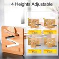thumbnail image 5 of Cuencos elevados para mascotas para gatos y perros pequeños, comedero elevado ajustable para comida y agua para perros y gatos, soporte de bambú para comida de mascotas con 2 cuencos de cerámica, 5 of 5