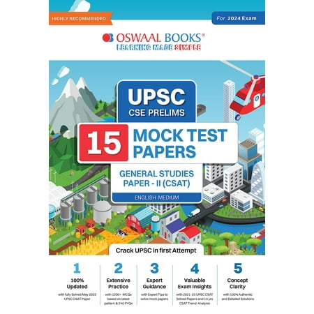 Oswaal UPSC CSE 15 Mock Test Papers General Studies Paper-II (CSAT) (For 2024 Exam)