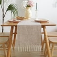 thumbnail image 2 of Natural Table Runners 72 Inches Long, Burlap Linen Style Rustic Farmhouse Table Runner, Boho Woven Dining Table Runner, 13x72 Inches, 2 of 7