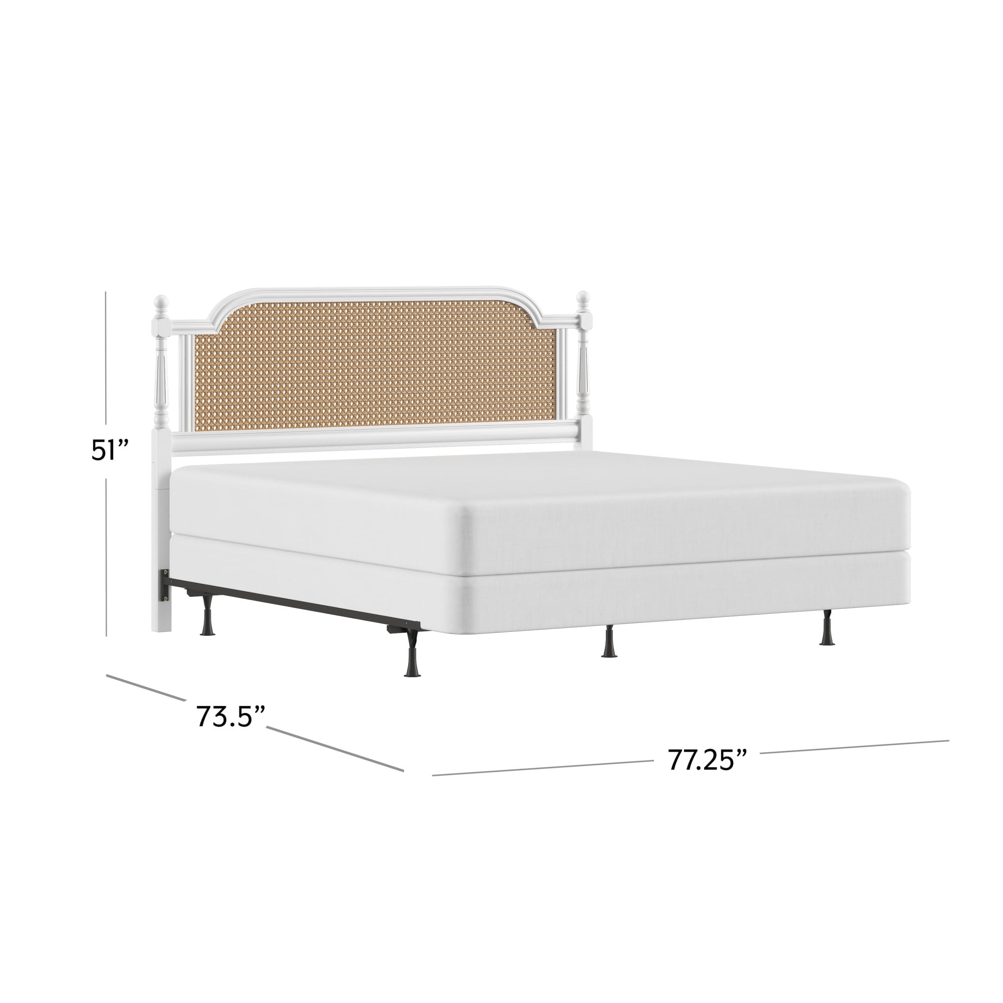 Hillsdale Furniture Melanie King Headboard with Metal Frame, White