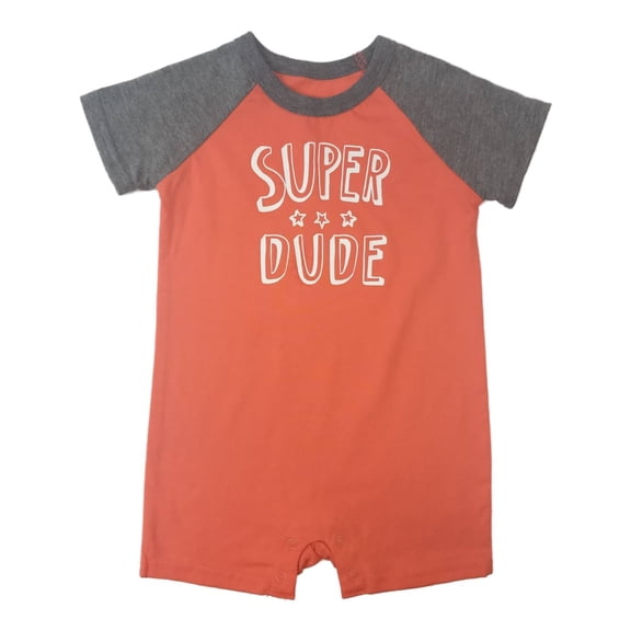 Infant Boys Orange Super Dude Bodysuit Creeper Shirt Romper 3 Months