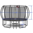 thumbnail image 2 of JERFIT 12FT Trampoline with Safety Enclosure Net, Basketball Hoop & Ladder, Outdoor Jumping Mat for Kids, Black and Red, 2 of 10