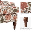 thumbnail image 4 of Upholstered Accent Chair Wide Back Armchair Lounge Foam Sofa Seating Flower Pattern & Removable Cushion for Home Living Room, 4 of 6