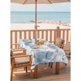 thumbnail image 2 of Outdoor Tablecloth with Umbrella Hole for Patio/Picnic/Party/Camping, Blue Flowers Waterproof Table Cloth Rectangle Table Cover Washable, Spring Watercolor Botanical Floral Leaf Plant (60"x 84"), 2 of 9