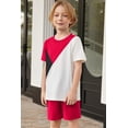 thumbnail image 5 of Arshiner Toddler Boy Summer Clothes Outfits Kids Colorblock Short Sleeve T-shirt Shorts Set, 5 of 7