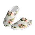thumbnail image 2 of Fotbe Vintage Bike Flower Butterfly Pattern Women's Fuzzy Curly Fur Memory Foam Loafer Slippers Indoor Outdoor Slippers Winter Home Shoes-35/36, 2 of 7