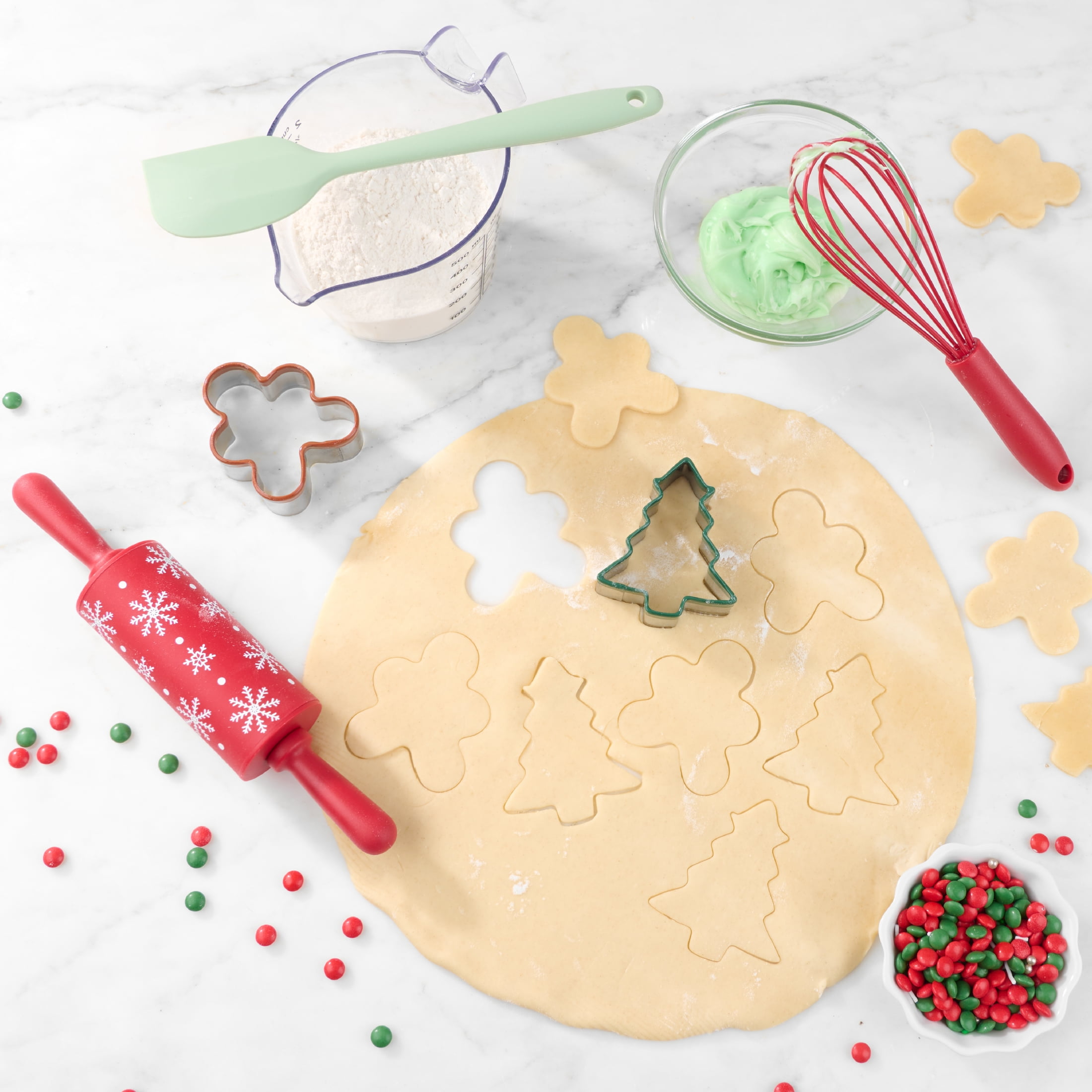 Ensemble d’outils à pâtisserie 5 pièces Holiday Time, Rouge, Blanc, Vert