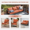 thumbnail image 4 of Outdoor Chair Cushions Set 24 x 24 x 6 inch, Waterproof & Fade Resistant Patio Furniture Replacement Deep Seat & Back Cushions for Patio Chair Sofa Couch, Orange, 4 of 8
