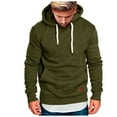 thumbnail image 2 of JIANJIA Mens T-Shirts Solid Color Hoodie Long Sleeve Casual Autumn Winter Tops Streetwear, 2 of 5