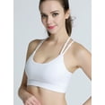 thumbnail image 5 of DODOING Women's Bras Impact Sport Bra Light Support Strappy Cross Back Yoga Bras Pink/White/Black, 5 of 7