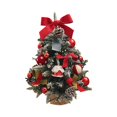 thumbnail image 2 of Pre-lit Artificial Mini Christmas Tree,Small Xmas Pine Tree with LED Lights & Ornaments,Tabletop Christmas Tree Battery Operated Green Xmas Tree for Tabletop(D), 2 of 9