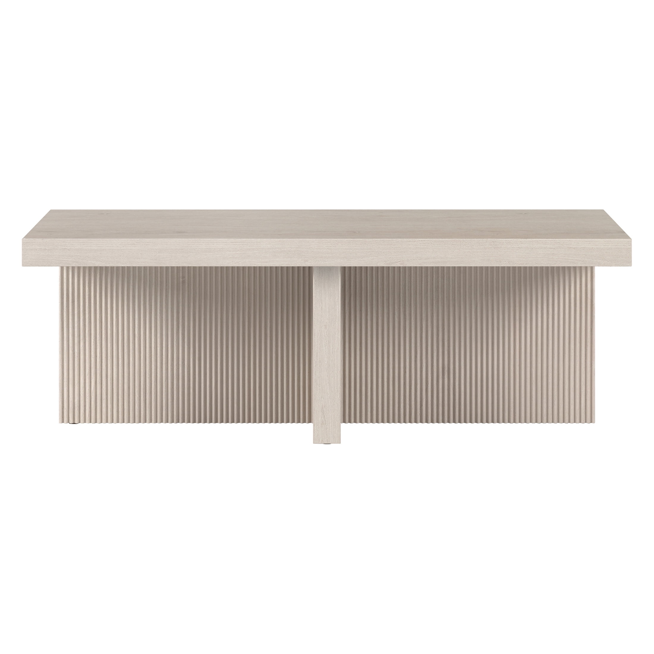 Evelyn&Zoe Scandinavian 44" Wide Alder White Coffee Table