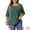 Green, variant on DARING DIVA Women's Plus Long Sleeves Square Neck Flowy Pleated Top 1X Green