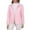 Pink, variant on Womens Pink Fleece Zip-Up Patchwork Jackets Stand Collar Full Zip Fuzzy Coats with Pockets Lightweight Casual Outerwear for Fall Winter