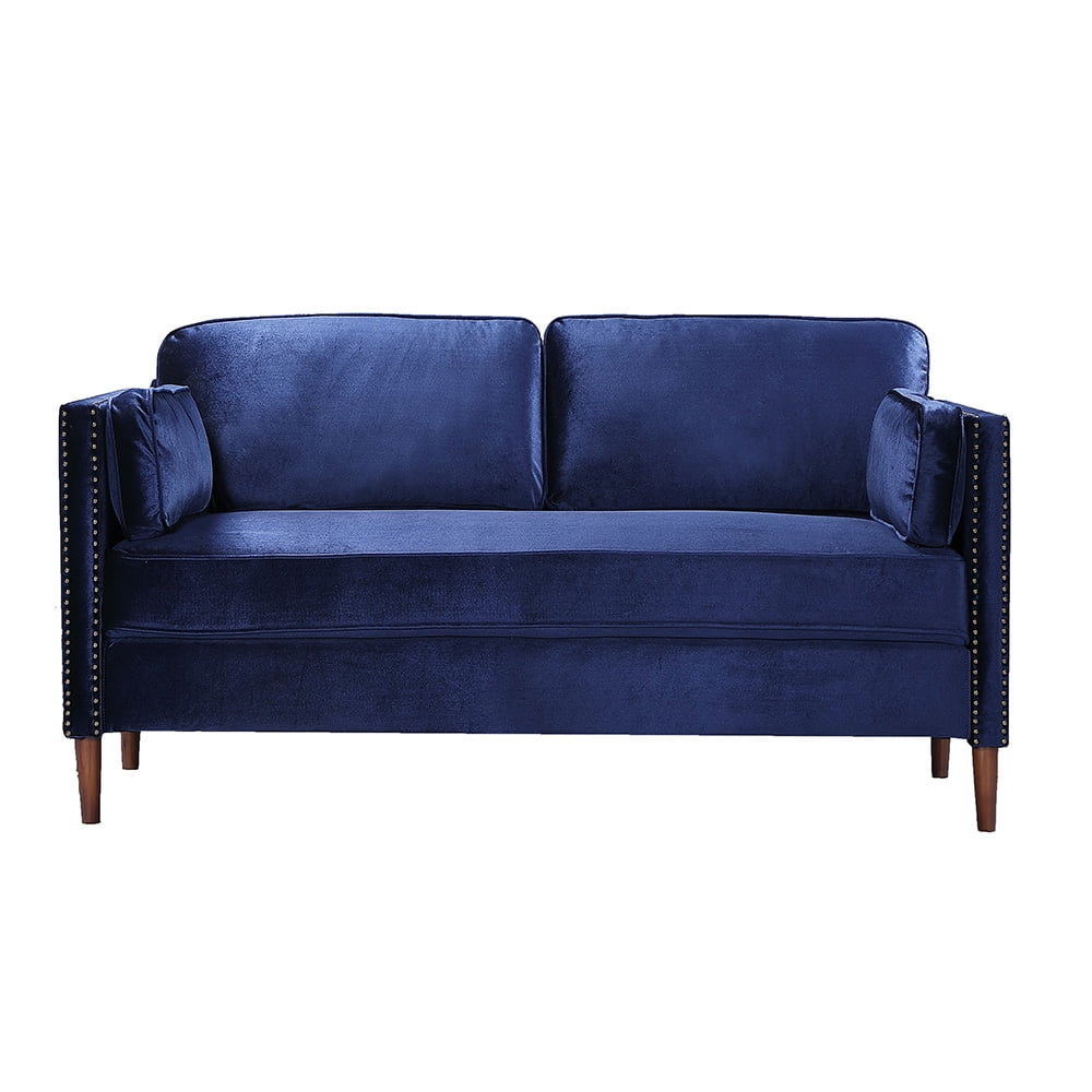 Kepooman 58" Modern Velvet Farbic Loveseat Sofa, Overstuffed Classically 2-Seater Armrest Sofa Bed for Living Room Bedroom Office, Blue Kepooman 58" Modern Velvet Farbic Loveseat Sofa, Overstuffed Classically 2-Seater Armrest Sofa Bed for Living Room Bedroom Office, Blue