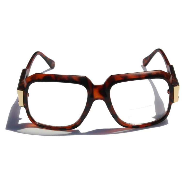 V.W.E. Large Classic Retro Square Frame Clear Lens Glasses  display picture 3