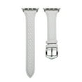 thumbnail image 2 of Bands Compatible with Apple Watch Band 42mm 44mm 45mm 49mm, Argyle Engraved Genuine Leather Wristband Starp for iWatch SE SE2 Series 9 8 7 6 5 4 3 2 1 Ultra for Women Men,White, 2 of 9