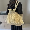 thumbnail image 4 of 209 [Doblado para envío] Bolso hombro paja con borlas gran capacidad para playa verano-PZ20240128008382 blanco, 4 of 9
