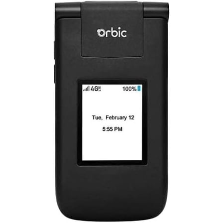 Pre-Owned Orbic Journey V Verizon PREPAID ONLY 4g Flip Phone- Black (Verizon Prepaid Only)