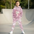 thumbnail image 3 of Uorisanigo 2 Pack Graphic Printed Long Sleeve Pink Cherry Blossom Axolotl Pullover Hoodie and Sweatpants Outfit Fall Winter Clothing Set for Boys Girls, Sweatshirt & Jogger Pants, 3 of 7