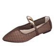 thumbnail image 2 of Dakaela Mesh Ballet Flats for Women Pointy Toe Mary Jane Ballerina Flats Shoes Women's Fishnet Flat Sandals for Dressy Summer Brown,7.5, 2 of 8