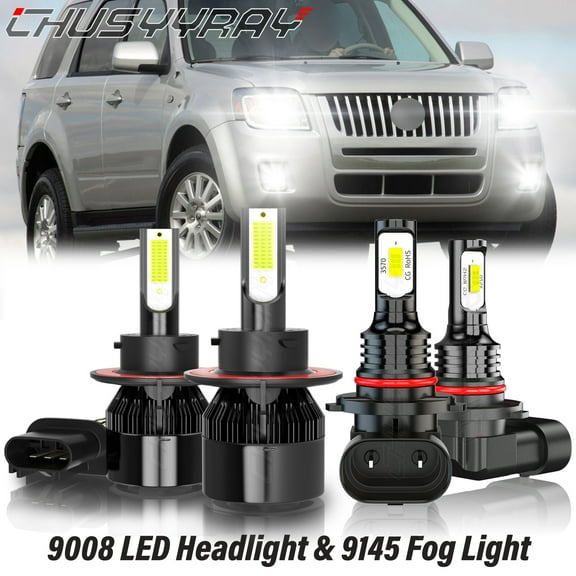 For Mercury Mariner 2005-2011 LED Headlight High Low Beam Fog Light Bulbs Kit 6000K White Qty 4