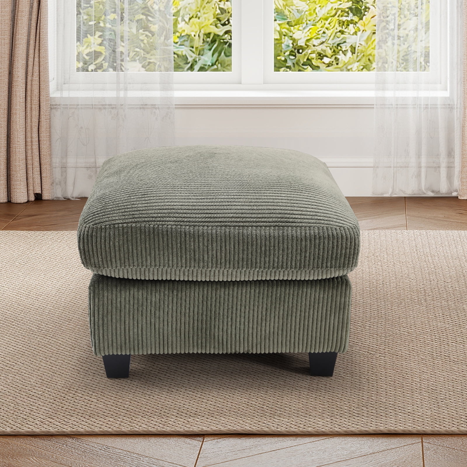 Bonzy Home Ottoman Modular Sectional Sofa Elegant Footrest Trendy Addition to Any Room, Comfort Meets Style for Living Room Bedroom Green