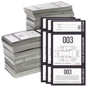 2000 Pieces 3-Part Valet Tickets for Cars, 2 Sets of Temporary Parking Tags Numbered 000-999, Perforated Cardstock Key Tag, Claim Ticket (2.8 x 5.5 In)