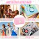 thumbnail image 3 of Bolsa de maquillaje con inicial para mujer, bolsa de cosméticos grande, bonita bolsa de maquillaje rosa para cartera, bolsa de aseo con cierre, organizador de piel sintética, brochas de, 3 of 4