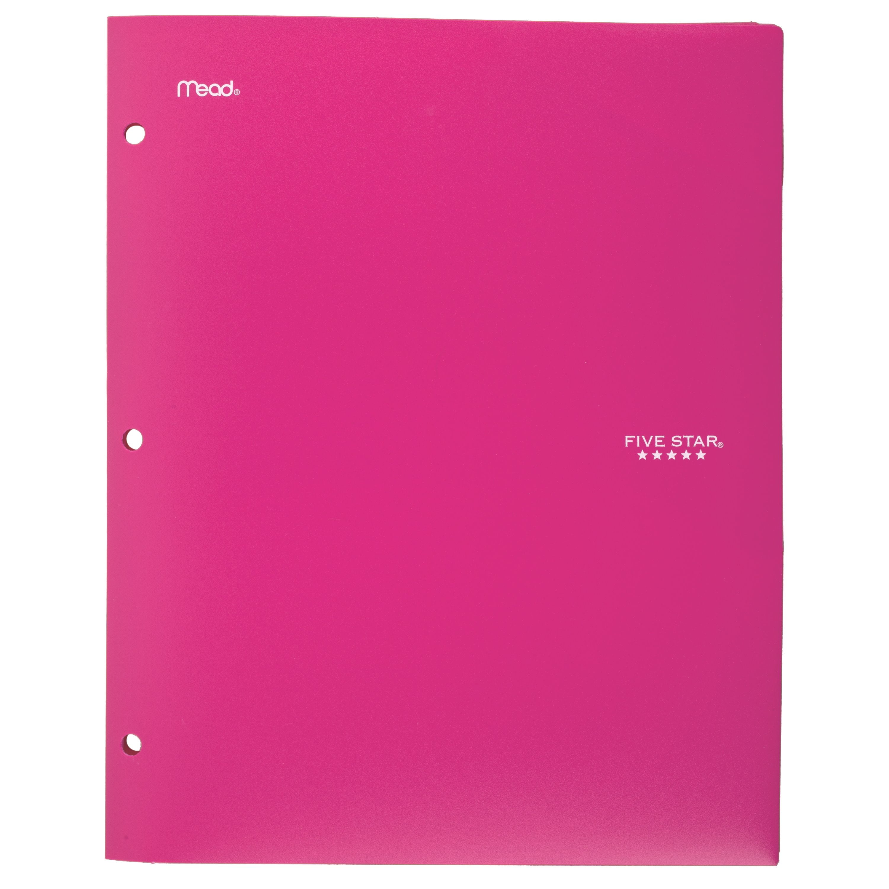 Five Star 2Pocket StayPut Plastic Folder, Pink (33491