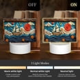 thumbnail image 3 of Cauagu Whimsical Sailboat Ocean Art for Rectangle Acrylic Night Light - Acrylic Modern Bedside Light with LED Light Lamp Base - Decorative Night Lamp for Restaurant Bar Cafe Shop, 3 of 9