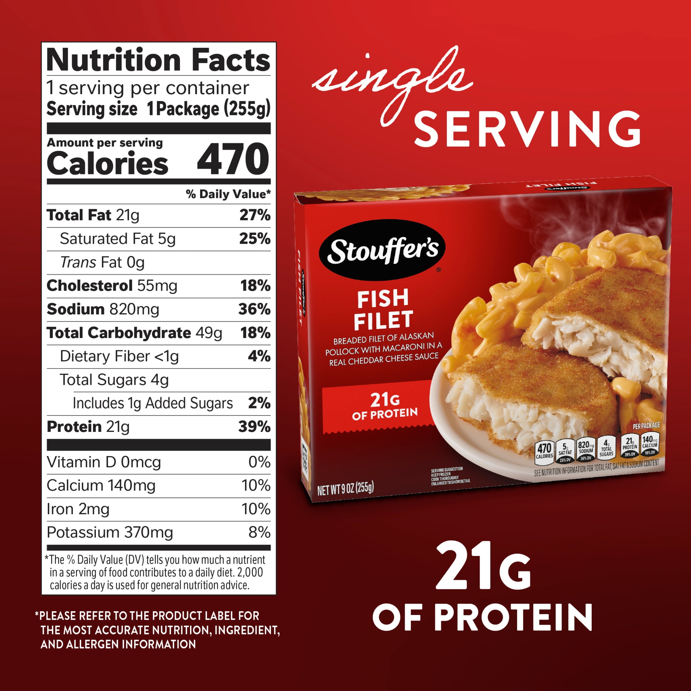 Stouffer's Fish Filet Frozen Meal, 9 oz (Frozen)