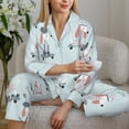 thumbnail image 6 of Pajama Sets for Women 2 Pcs, Cartoon Cute Poodle Dog Funny Button Down Long Sleeve Sleepwear Lounge PJ Sets, 6 of 6