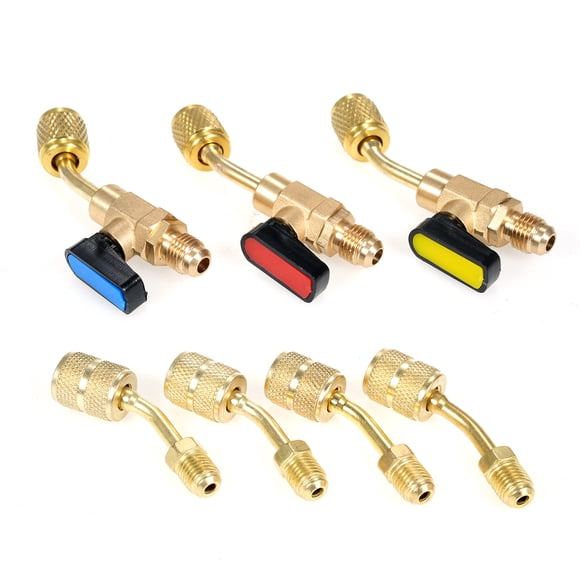 Air Conditioning Refrigerant Angled Shut-Off Ball Valve 1/4 Inch for R410A R134A R12 R22 HVAC