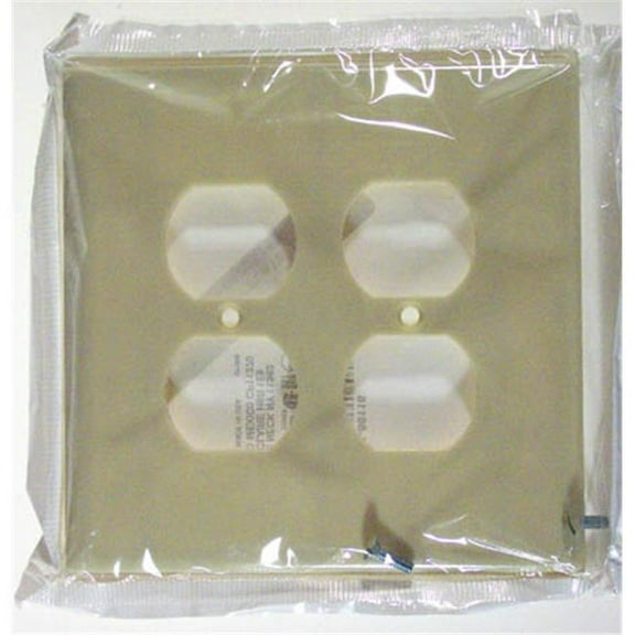 White Double Gang Two Duplex Receptacle Wallplate